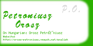 petroniusz orosz business card